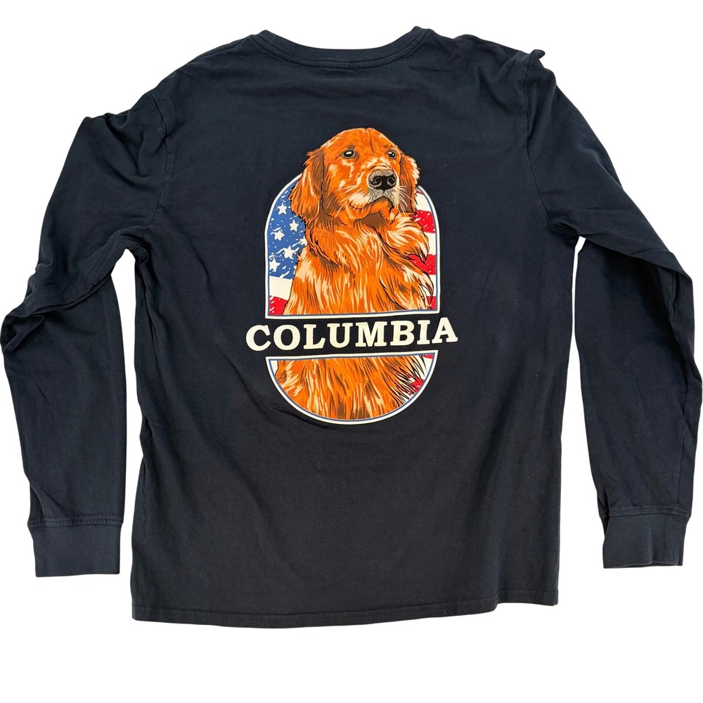 Columbia Golden Retriever Graphic Long Sleeve Shirt Outdoor Dog Tee Large